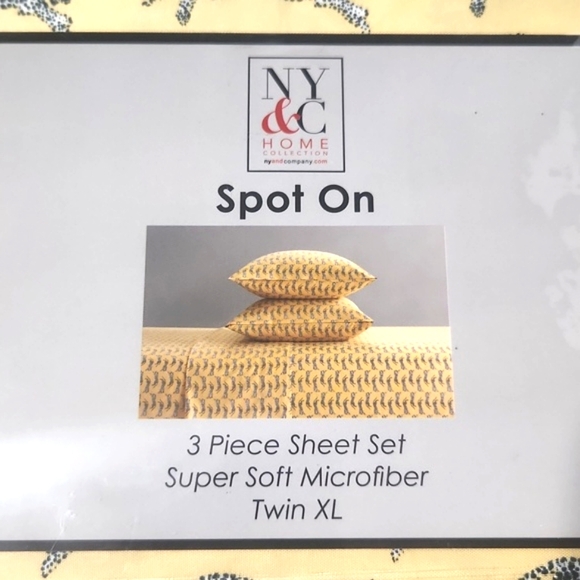 NY & Co. Home Collection Leaping Leopard Spot On 3 Pc Microfiber Sheets Twin XL - Picture 2 of 8